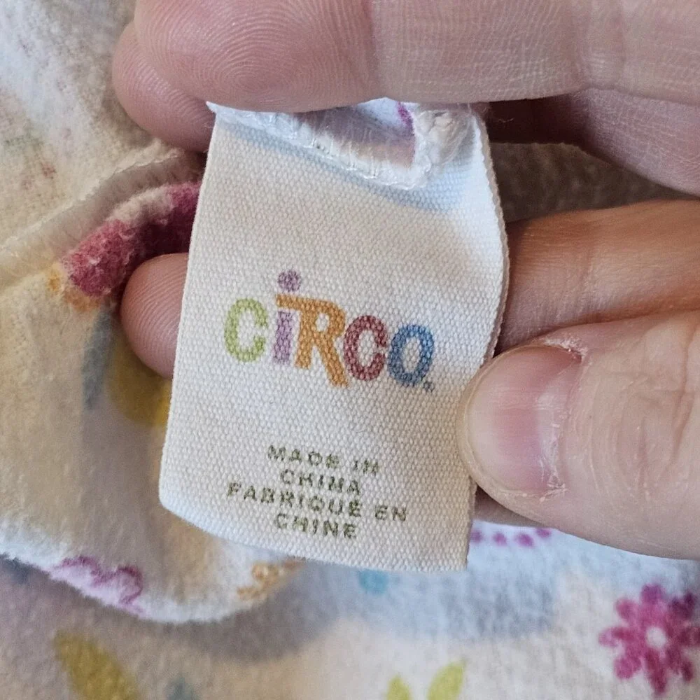 Circo Floral Baby‎ Receiving Blanket Pink White Blue Flower Polka Dot Flannel